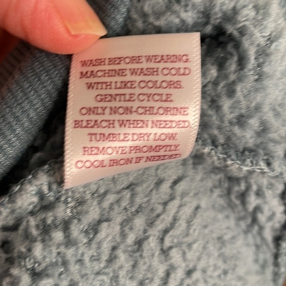 SO Soft Women’s LG Sherpa Hooded Pullover Sweatshirt w Pocket Leisure Cozy Green - Picture 5 of 9